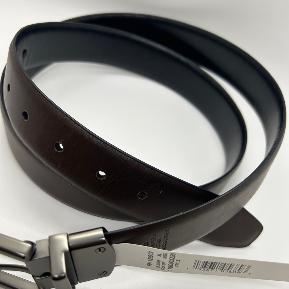 Guess Brown Leather Belt with Silver Buckle
